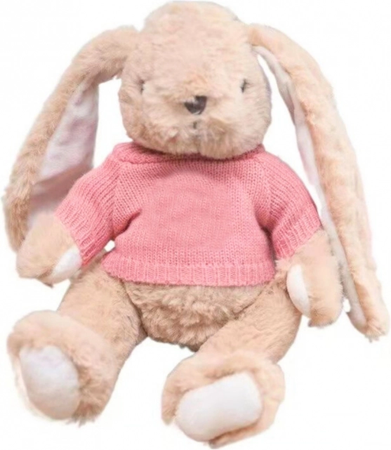 Pluszowy królik w różowym sweterku 22 cm