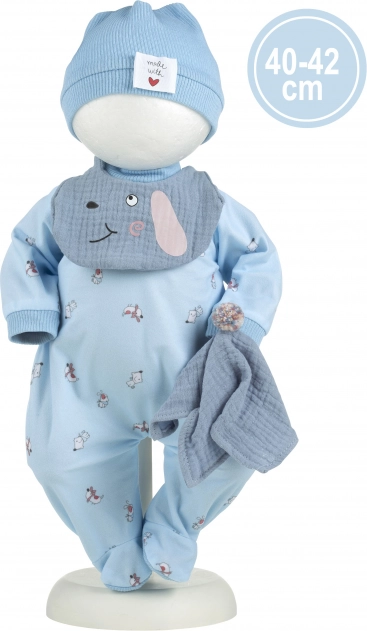 Ubranko dla lalki niemowlaka New Born rozmiar 40–42 cm z akcesoriami