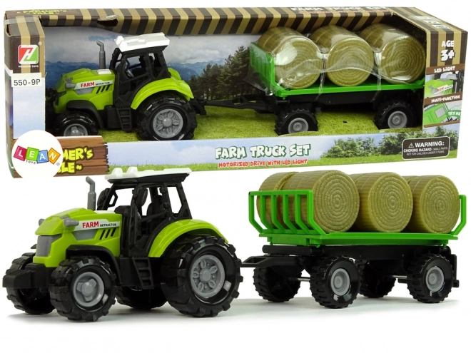 Traktor z przyczepą Bale siana Dźwięk Zielony