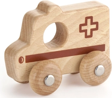 Drewniany samochodzik Ambulans