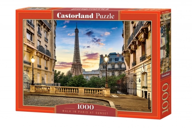 Puzzle 1000 sztuk Spacer po Paryżu o zachodzie słońca