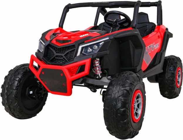 Dziecięce elektryczne buggy UTV-MX 24V 4x4 z pilotem, LED i kołami EVA – czerwone
