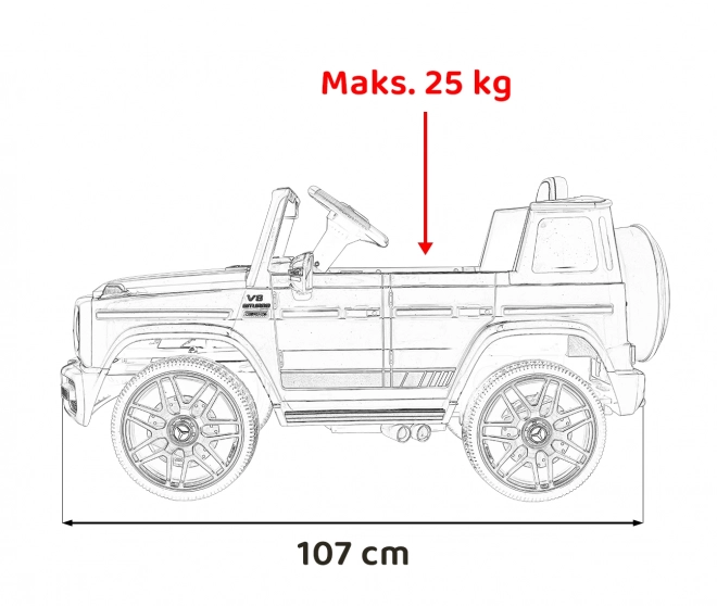 Mercedes AMG G63 dla dzieci biały + zdalne sterowanie + MP3 LED + wolny start + EVA + pasy