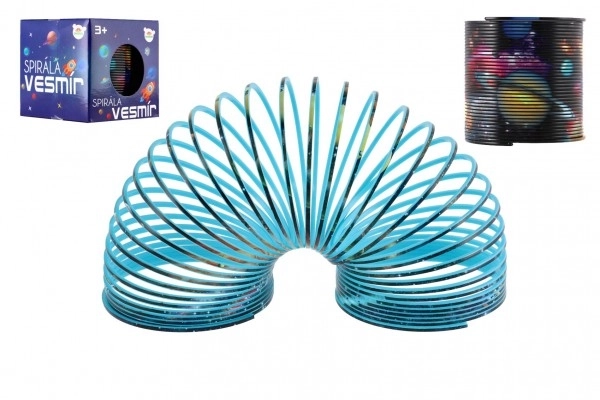 Spirala/sprężyna kosmiczna plastik średnica 6,5cm 2 kolory w pudełku 7x7x7cm