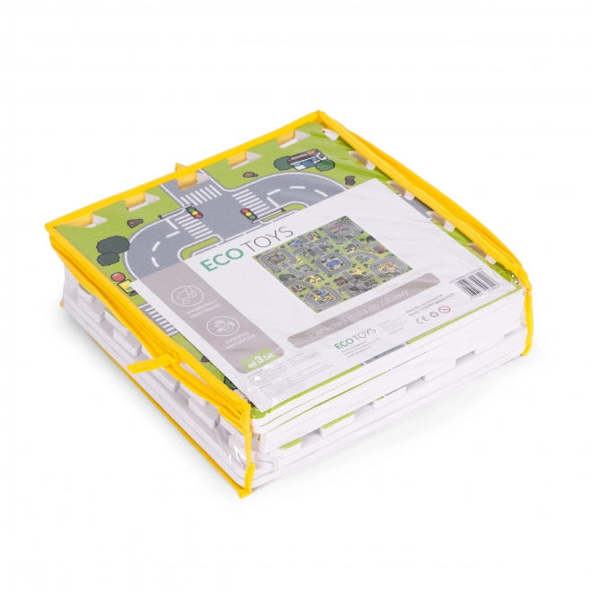 Duża piankowa mata EVA dla dzieci Miasto 90,5x90,5 cm 21 szt. ECOTOYS