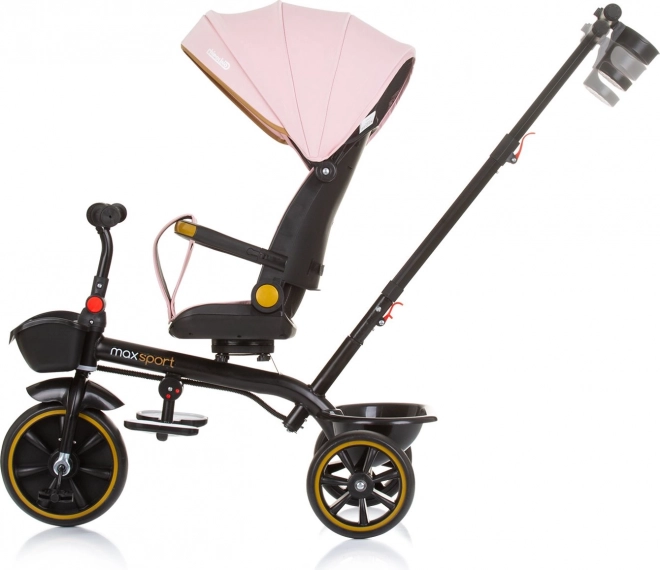 Rowerek trójkołowy z daszkiem Max Sport 2w1 Flamingo