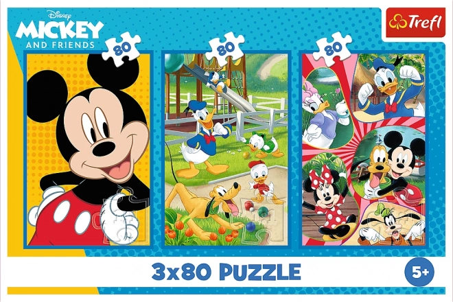 Puzzle Zespół Myszki Miki 3x80 elementów