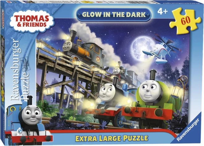 Świecące puzzle LOKOMOTYWA TOMEK XL 60 elementów