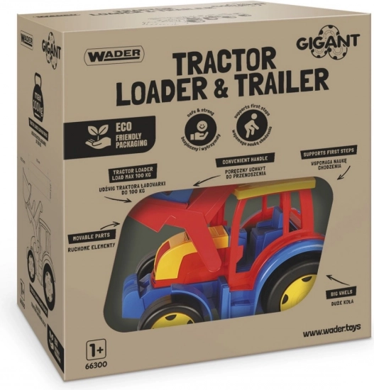 Wader Gigant traktor z ładowarką i przyczepą 117 cm