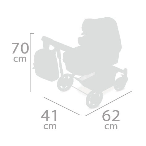 DeCuevas 80537 Składany wózek dla lalek 3 w 1 z plecakiem TOP Collection 2020 - 70 cm