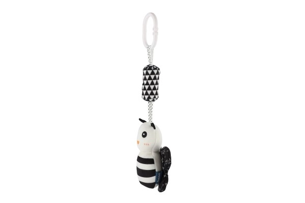 Zwierzątko grzechotka/zawieszka do łóżeczka/wózka plusz 30 cm czarnobiałe