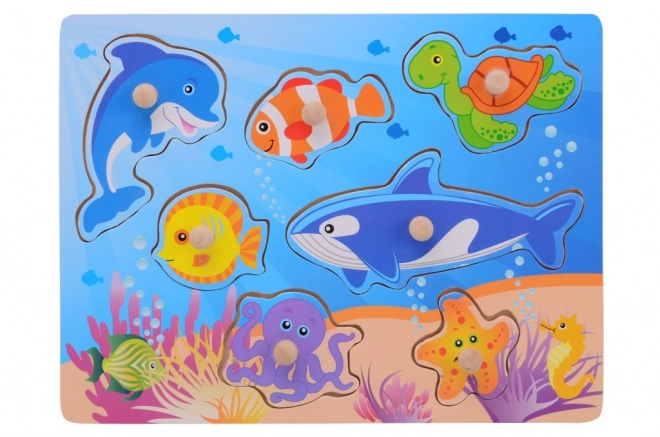 Drewniane puzzle z uchwytem małe