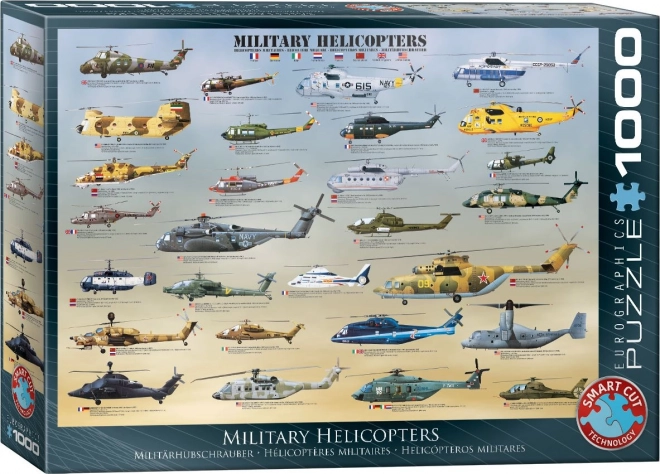 Puzzle Wojskowe Helikoptery 1000 Części