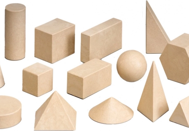 Drewniany zestaw brył geometrycznych