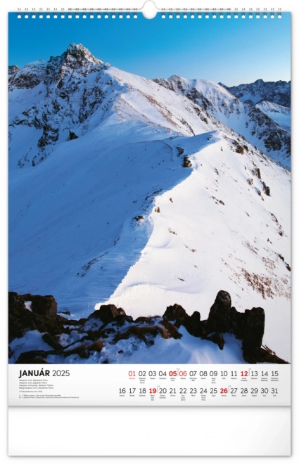 NOTIQUE Kalendarz ścienny Tatry 2025, 33 x 46 cm