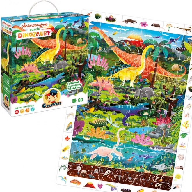 CzuCzu Odkrywcze puzzle Dinozaury 60 elementów edukacyjny plakat