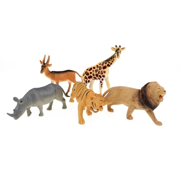 Zwierzęta safari plastik 11-15cm 5szt w woreczku