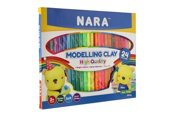 Modelina/Plastelina NARA 1000g 24szt w pudełku 30x25x2cm