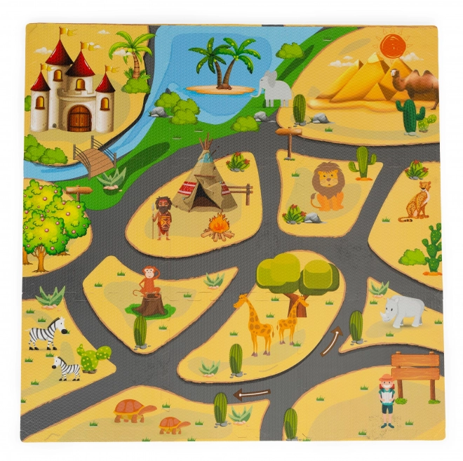 ECOTOYS Piankowe puzzle Safari z brzegiem