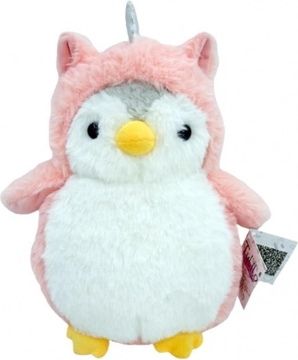 Maskot pingwin Romek różowy 20 cm