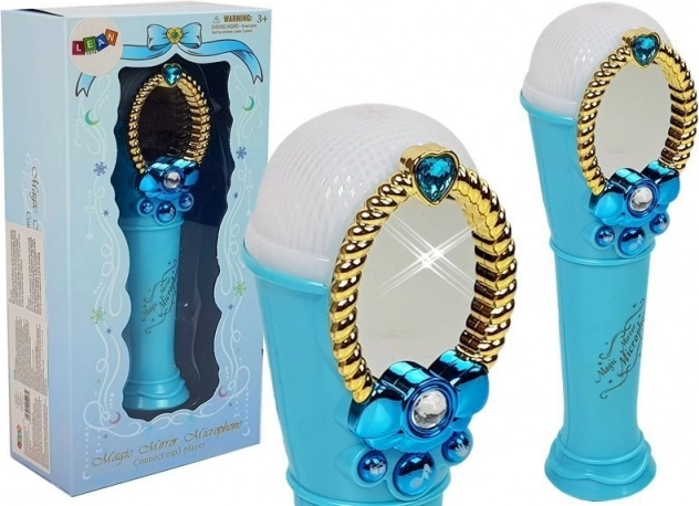 Magiczny niebieski mikrofon z lusterkiem i światłami USB