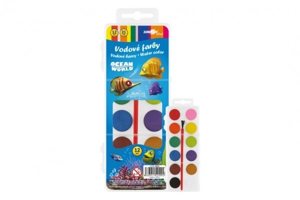Farby wodne Ocean World z pędzlem