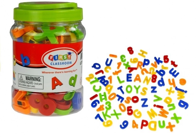 Magnetyczne litery w słoiku Alfabet 78 sztuk