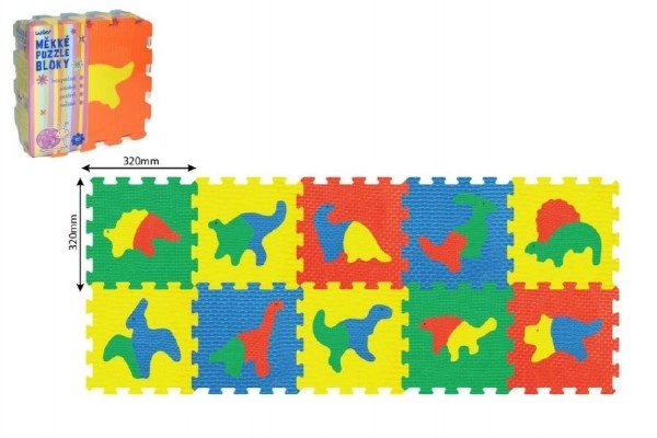 Kolorowe puzzle piankowe z dinozaurami - 10 części