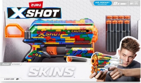 Piankowy blaster X-Shot Skins Flux Striper (8 strzałek)