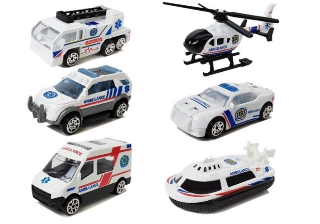 Zestaw pojazdów ratunkowych 1:64 6 sztuk