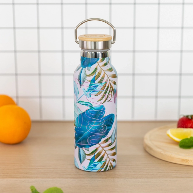 Termobutelka z bambusową zakrętką Leafs 500 ml