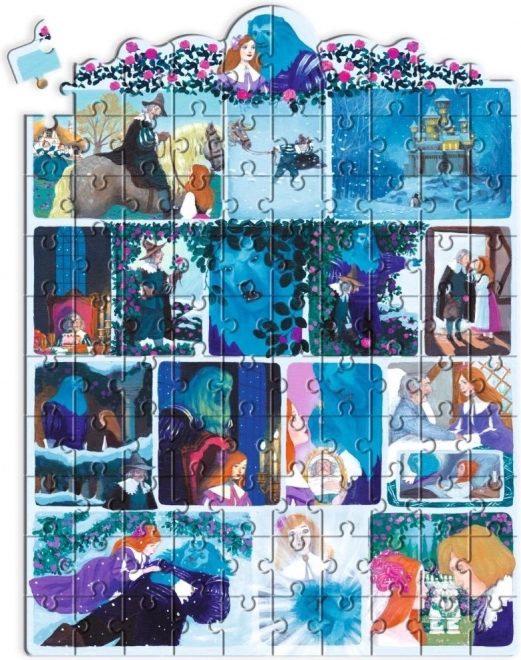 Puzzle z opowieścią o Pięknej i Bestii 100 elementów