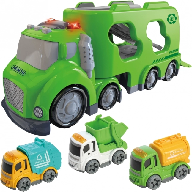 Woopie zielona laweta City Truck z efektami dźwiękowymi i świetlnymi