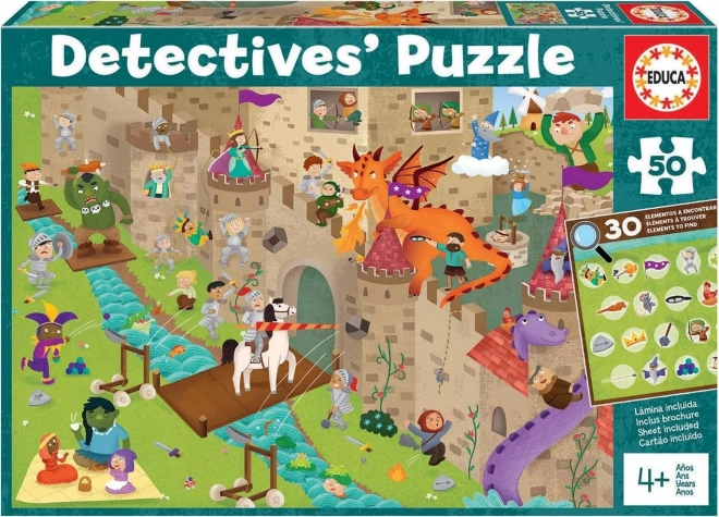 Educa detektywne puzzle Zamek 50 elementów