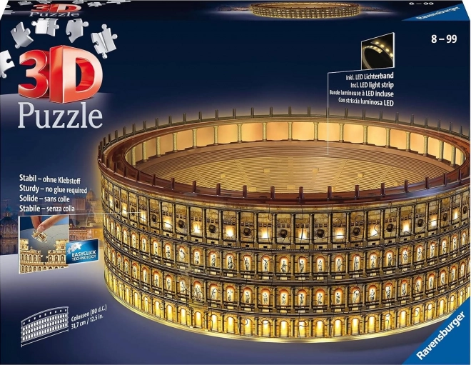 Świecąca 3D układanka nocne Koloseum, Rzym
