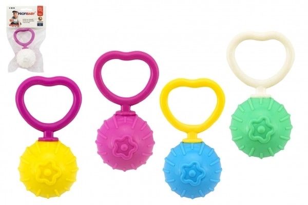 Grzechotka kula retro plastik 18cm średnica 5cm mix kolorów w woreczku 0m+