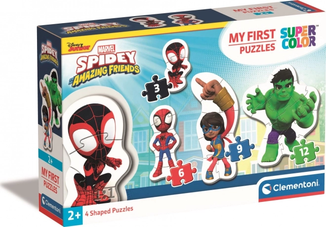 CLEMENTONI Moje pierwsze puzzle Spidey i jego niesamowici przyjaciele 4w1 (3,6,9,12 elementów)