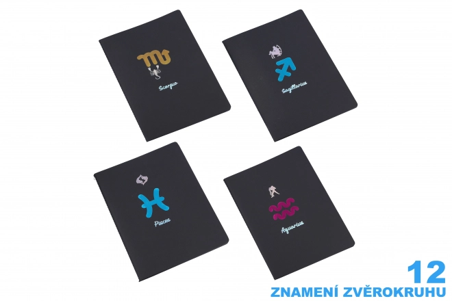 Notatnik Zodiac 18,5x25,5 cm z 26 czarnymi stronami w linię