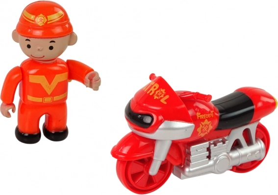 Motocykl z figurką strażaka