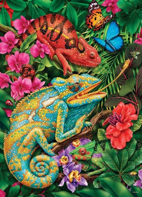 Puzzle Kolorowe kameleony 1000 elementów