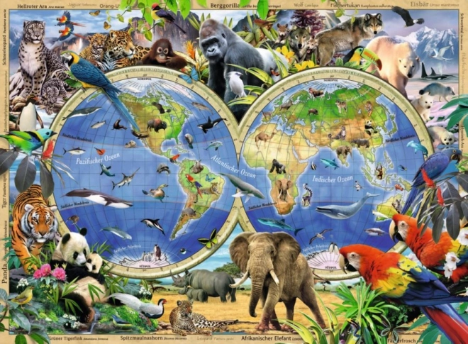 Ravensburger puzzle Świat dzikich zwierząt XXL 100 elementów