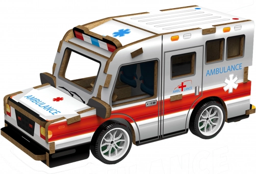 3D drewniane puzzle Karetka