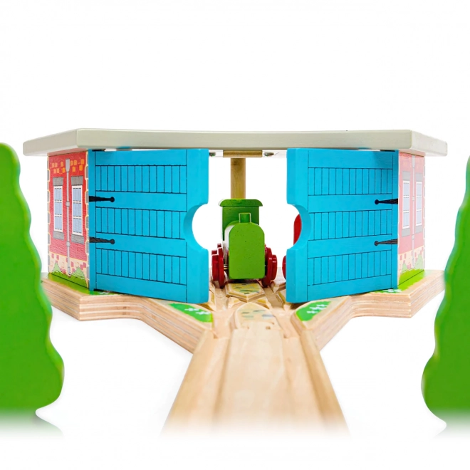 Bigjigs Rail Potrójny depo z drzwiami