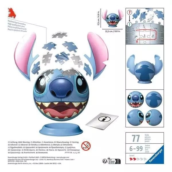 RAVENSBURGER Puzzleball Stitch z uszami 77 elementów
