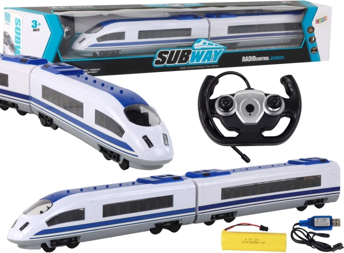 Pociąg zdalnie sterowany 65 cm Światła R/C Biały