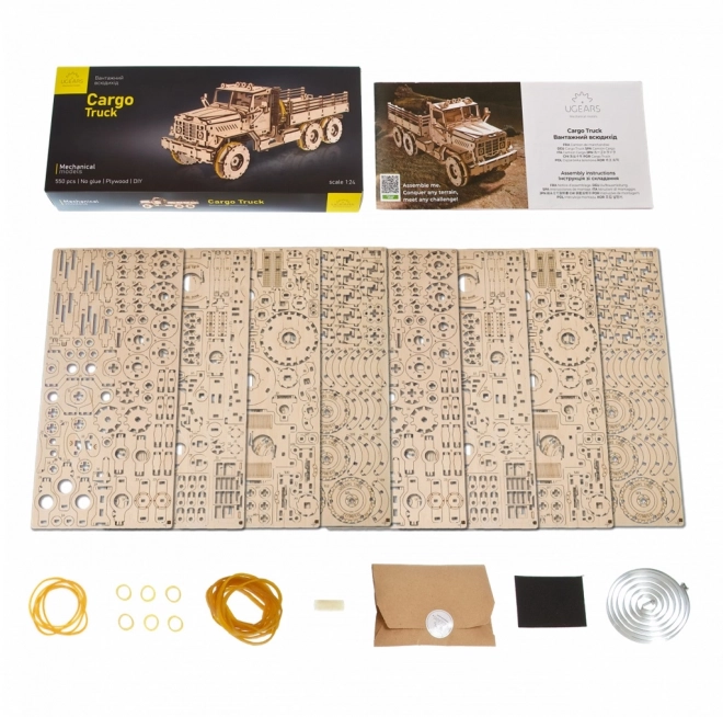 Ugears 3D drewniane mechaniczne puzzle Ciężarówka CARGO