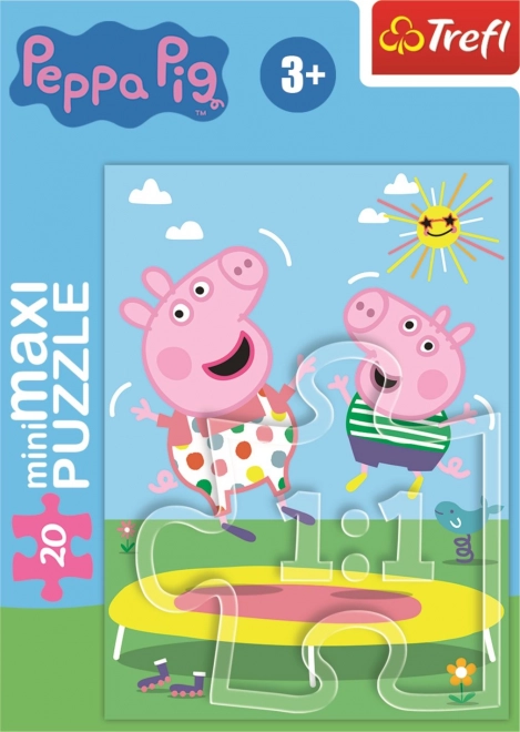 TREFL Puzzle Świnka Peppa: Na trampolinie 20 elementów