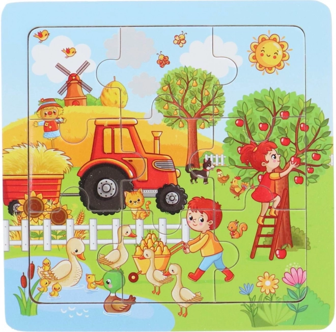 Drewniane puzzle Zbiór 9 elementów