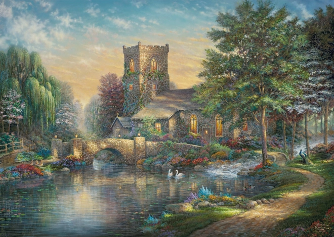 Puzzle Kapliczka w wierzbowym lesie 1000 elementów