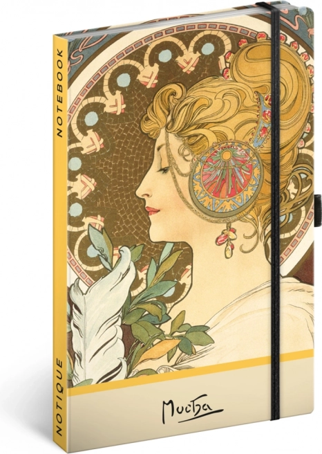 Notes Alfons Mucha – Pióro, w kropki, 13 × 21 cm